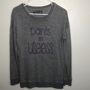 Pants are useless sweater Chive Small